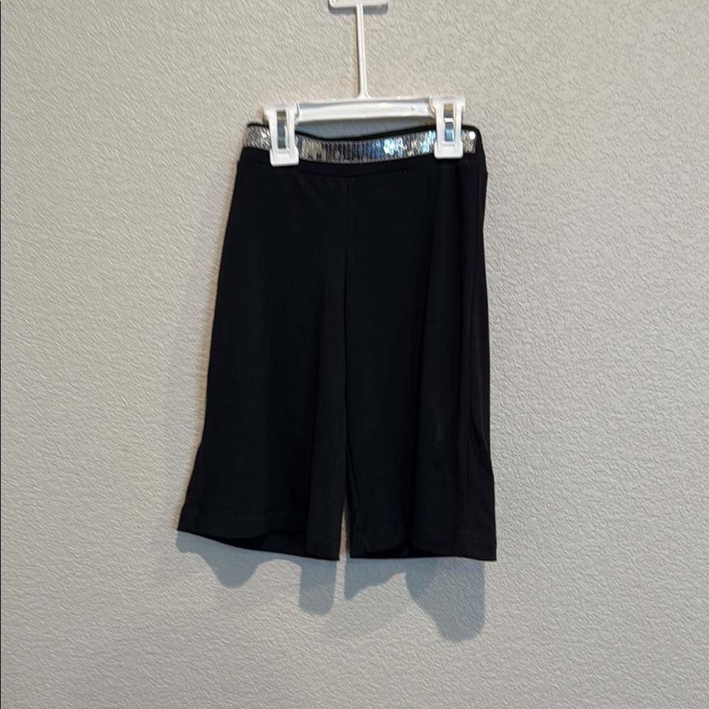 Black Culottes with Silver Sequin Waistband